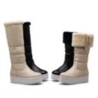 Platform Padded Faux Leather Snow Boots