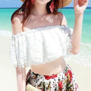 Lace Cropped Off-shoulder Top