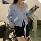 V-neck Oversize Cardigan / High-waist Oversize Shorts
