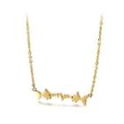 Simple And Fashion Plated Gold Pisces Ecg 316l Stainless Steel Necklace Golden - One Size
