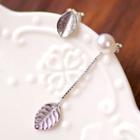 925 Sterling Silver Leaf Faux Pearl Non Matching Earring