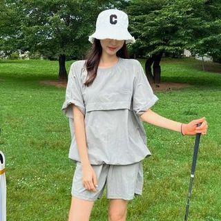 Drawcord-hem Embroidered Anorak Sweatshirt