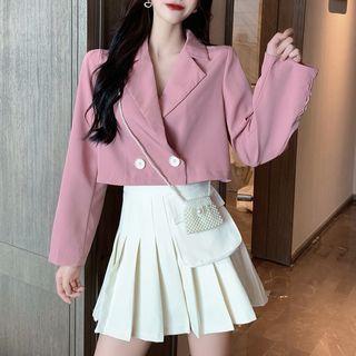 Cropped Blazer / High Waist Pleated Skirt