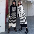 Striped Knit Long-sleeve Dress