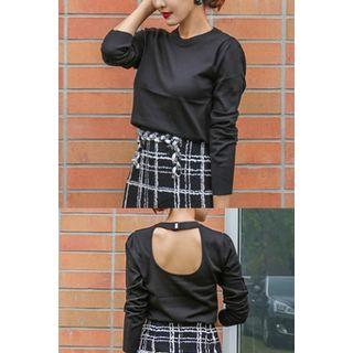 Round-neck Cutout-back Top