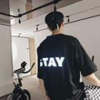 Reflective Letter Short-sleeve T-shirt