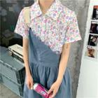 Floral Short-sleeve Shirt As Figure - One Size