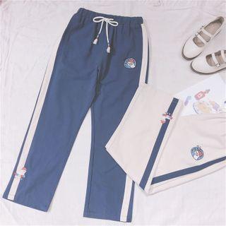 Embroidered Straight-fit Pants