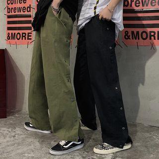 Button-up Wide Leg Pants