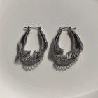 Twisted Alloy Dangle Earring 1 Pair - Silver - One Size