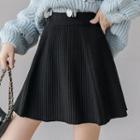 Ribbed A-line Knit Skirt