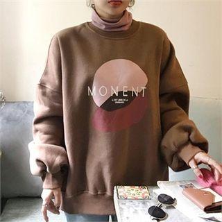 Turtle-neck Layered Printed Sweatshirt