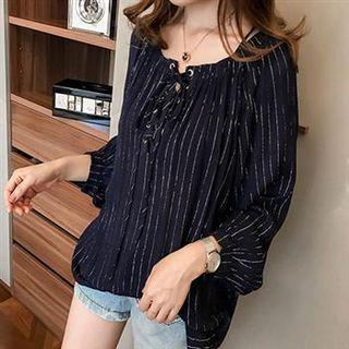 Round Neck Lace-up Top