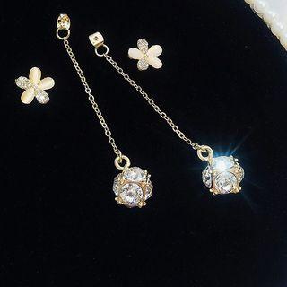 Cat Eye Stone Flower Drop Earring