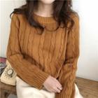 Cable Knit Round-neck Sweater