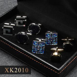 4 Pair Set: Alloy Cufflinks (various Designs) Xk2010 - 4 Pair - Silver & Gold - One Size