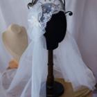 Wedding Flower Mesh Veil White - One Size