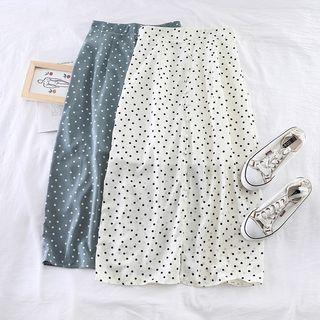 Dotted High-waist Chiffon Skirt