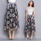 Floral Cropped Wide-leg Pants