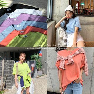 Pastel-color Loose-fit T-shirt