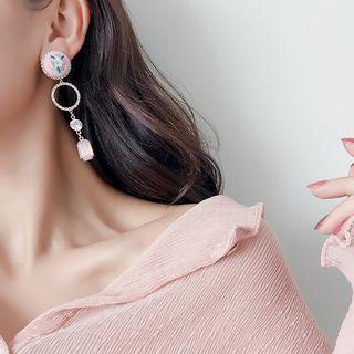 Rhinestone Embroidered Earrings