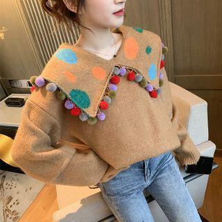 Pom Pom Collared Sweater