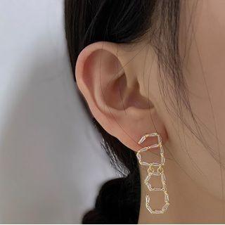 Lettering Rhinestone Alloy Dangle Earring 1 Pair - Gold - One Size