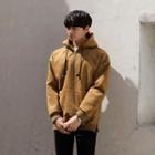 Faux-suede Anorak Pullover