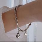 Fortune Cat Pendant Alloy Necklace Sl0603 - Silver - One Size