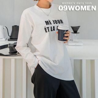 Plus Size Round-neck Letter-printed T-shirt