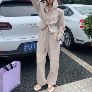 Zip-up Hoodie / Wide-leg Sweatpants