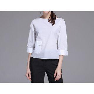 3/4-sleeve Bow Long-sleeve Blouse