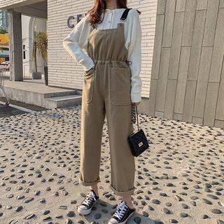 Set: Turtleneck Plain Knit Top + Jumper Pants