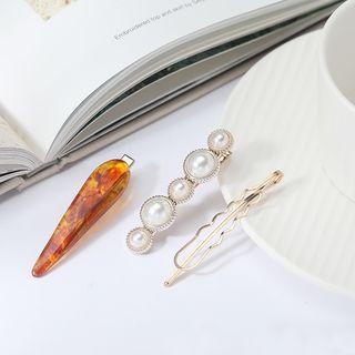 Set: Faux Pearl / Acetate Hair Clip / Hair Pin (assorted Designs) As Shown In Figure - One Size