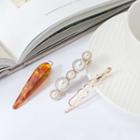 Set: Faux Pearl / Acetate Hair Clip / Hair Pin (assorted Designs) As Shown In Figure - One Size