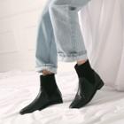 Knit-panel Ankle Boots