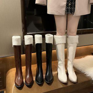 Block Heel Pointy Tall Boots