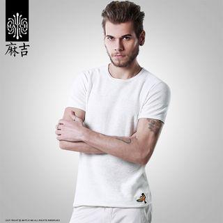 Embroidered Linen Cotton Short-sleeve T-shirt