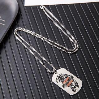 Stainless Steel Tag Pendant Necklace As Shown In Figure - One Size