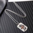 Stainless Steel Tag Pendant Necklace As Shown In Figure - One Size