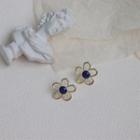 Transparent Flower Alloy Earring 1 Pair - S925 Sterling Silver Pin Earring - One Size