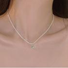 Pendant Alloy Necklace A3816 - 1pc - Silver & Green - One Size