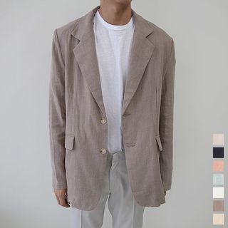 Loose-fit Linen Blend Colored Blazer
