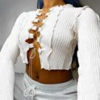 Cropped Frill Trim Top
