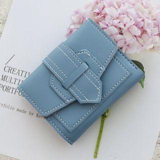 Contrast Stitching Faux Leather Wallet