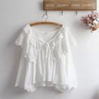 Plain Ruffle Hem Off Shoulder Top