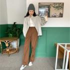 High-waist Straight-leg Pants With Belt