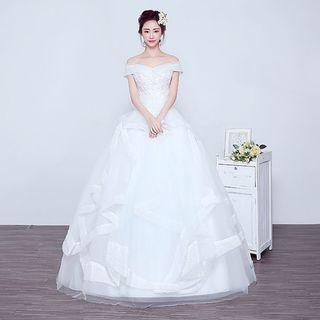 Off Shoulder Wedding Ball Gown