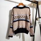 Loose-fit Cable-knit Striped Sweater