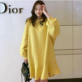 Loose-fit Plain Long Sheath Dress